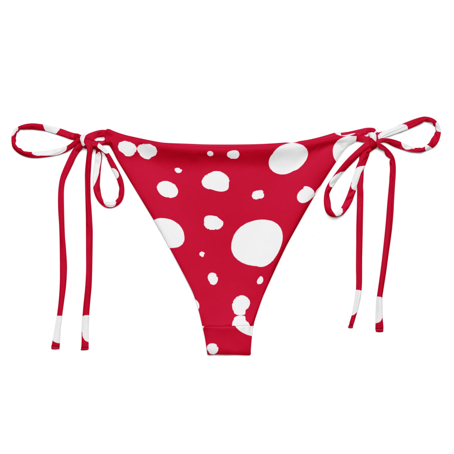 String Bikini Bottom – BOTTOM ONLY - Red with White Polka Dots