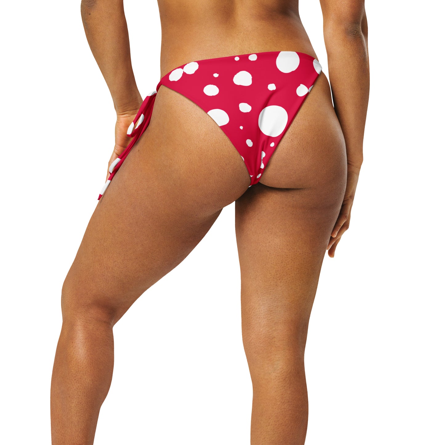 String Bikini Bottom – BOTTOM ONLY - Red with White Polka Dots