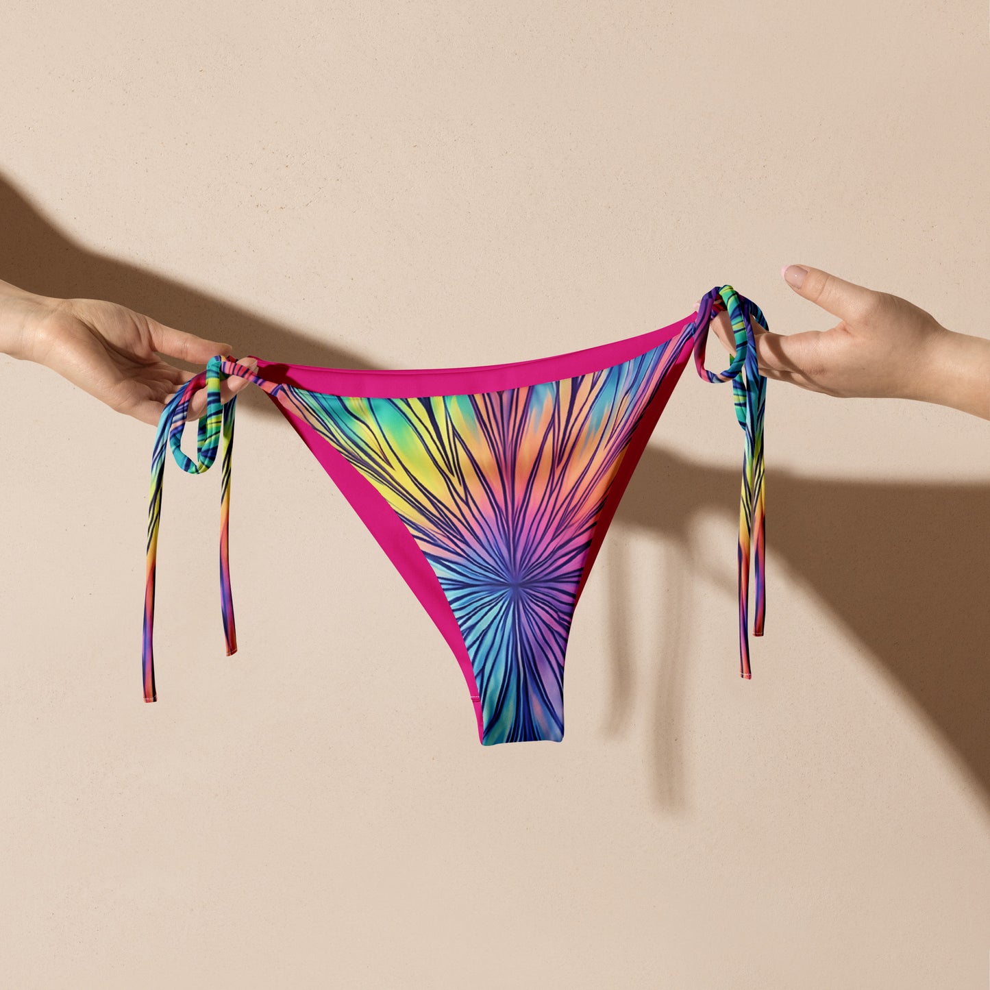 String bikini bottom - BOTTOMS ONLY - Starburst with purple, blue, pink and yellow