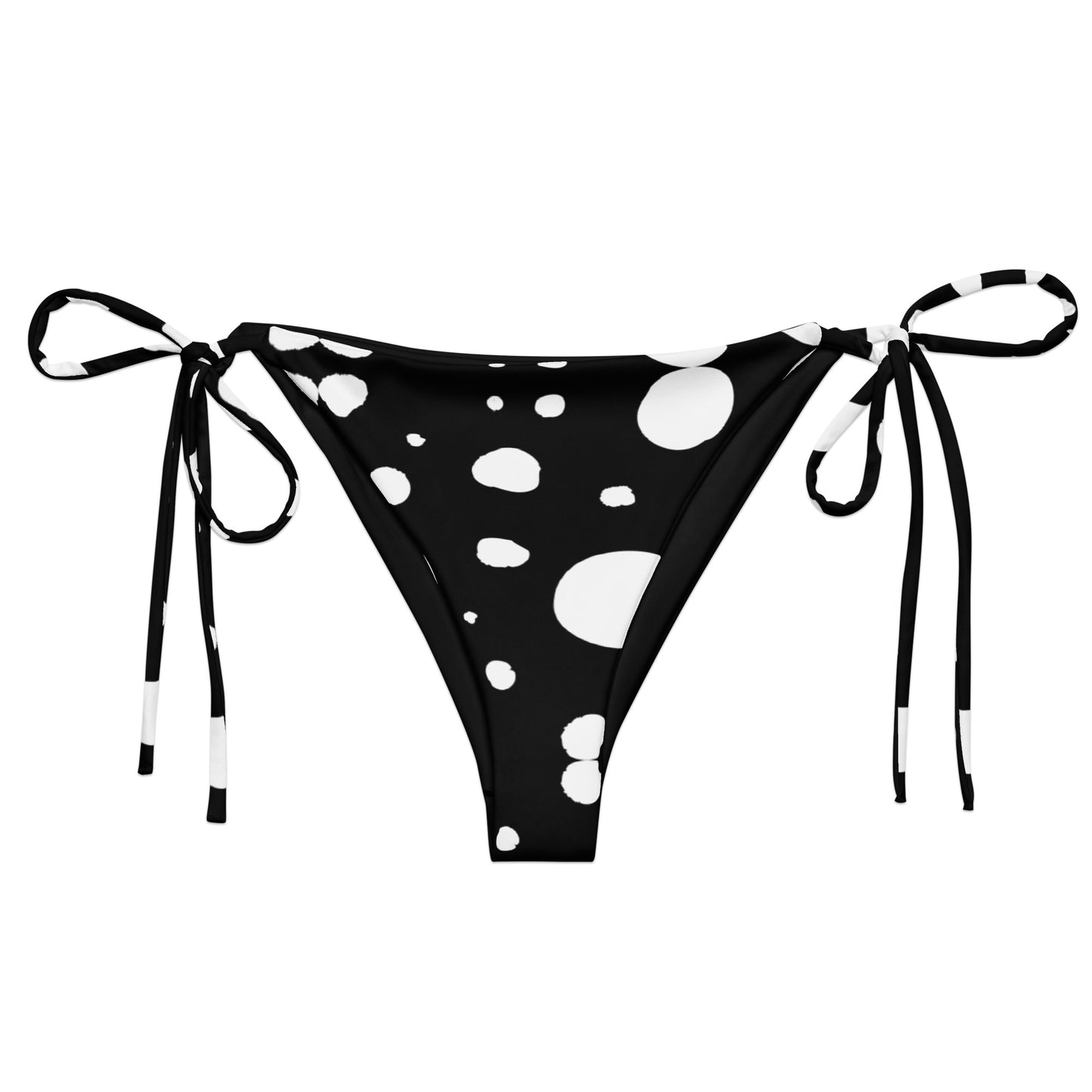 String Bikini Bottom – BOTTOM ONLY - Black with White Polka Dot