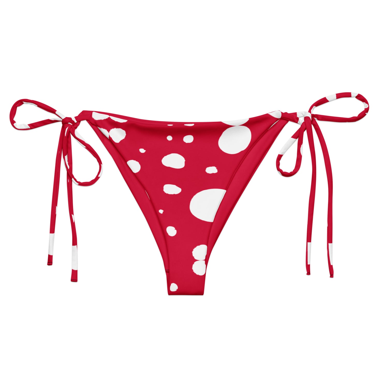 String Bikini Bottom – BOTTOM ONLY - Red with White Polka Dots