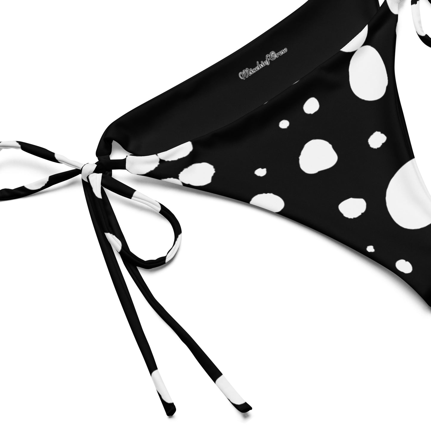 String Bikini Bottom – BOTTOM ONLY - Black with White Polka Dot