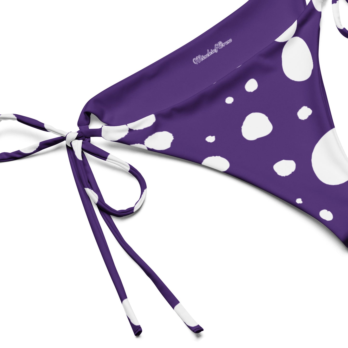 String Bikini Bottom – BOTTOM ONLY - Purple with White Polka Dots