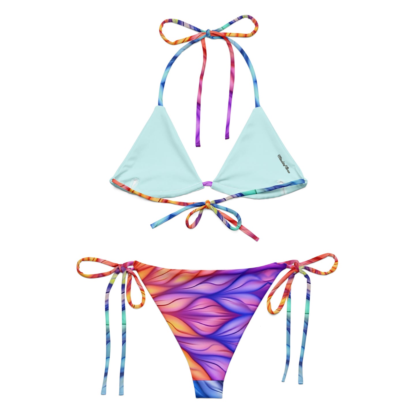 String Bikini - Bright Rainbow Waves 1