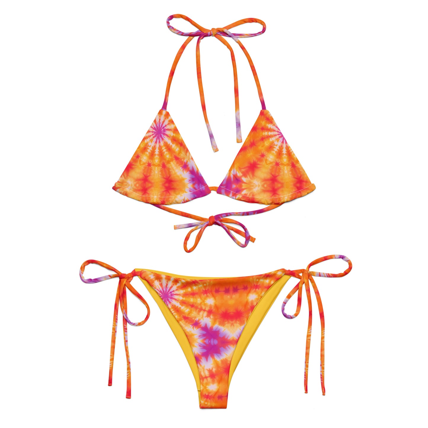 String Bikini - Orange and Purple Tie Dye