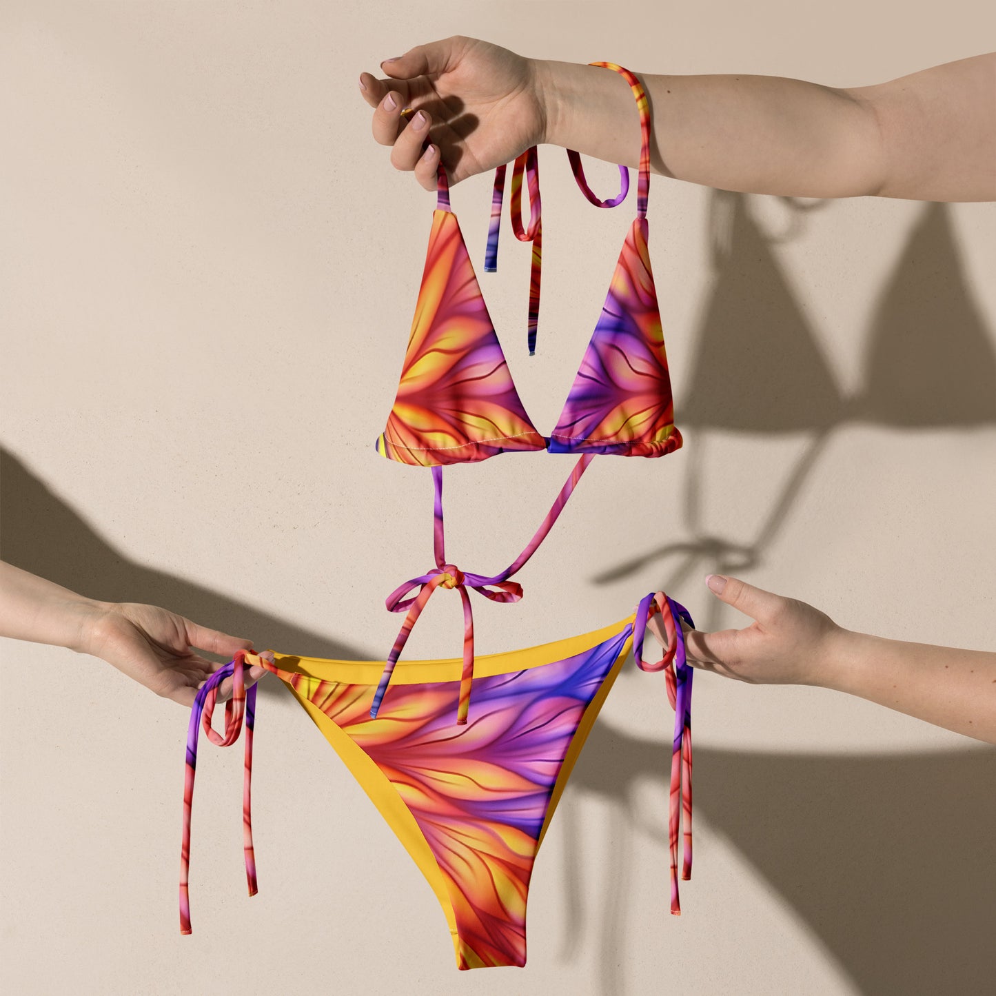 String Bikini - Bright Rainbow Waves  2