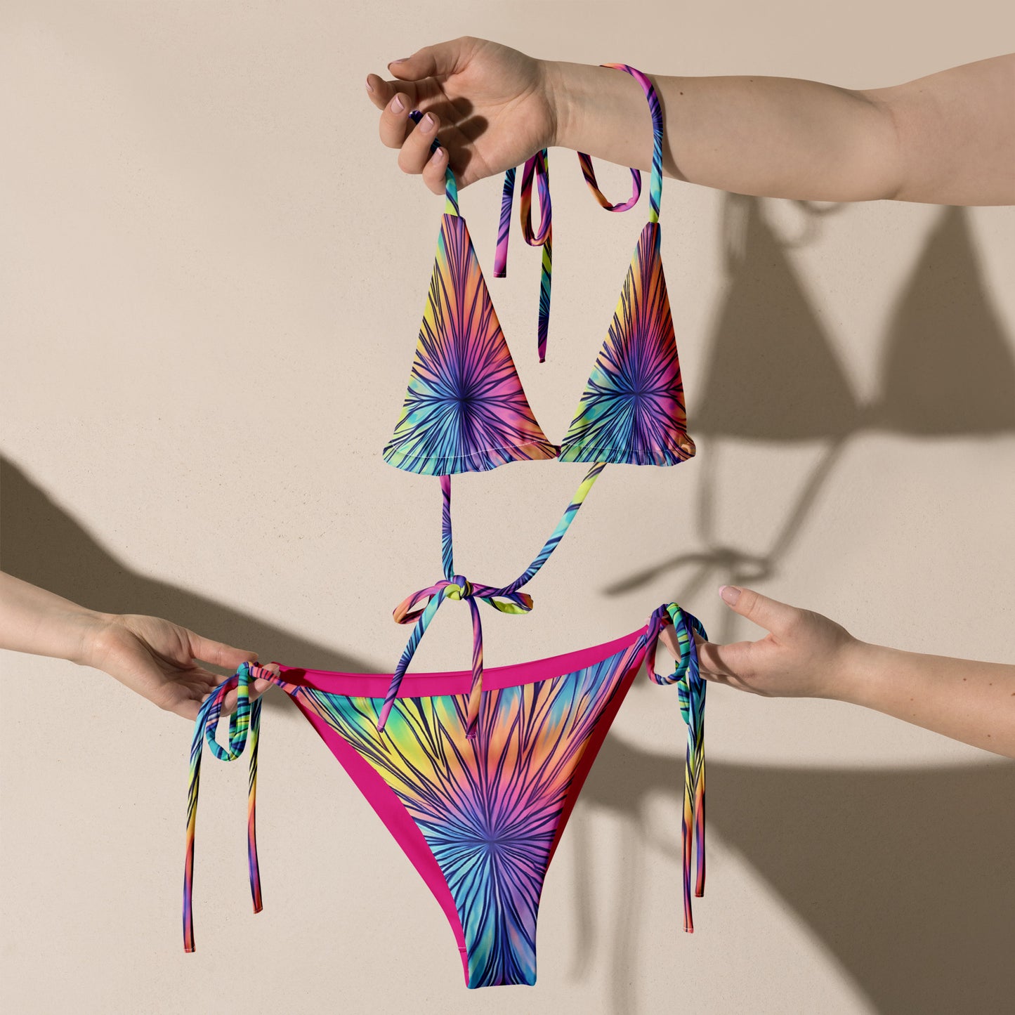 String bikini - Starburst with purple, blue, pink and yellow