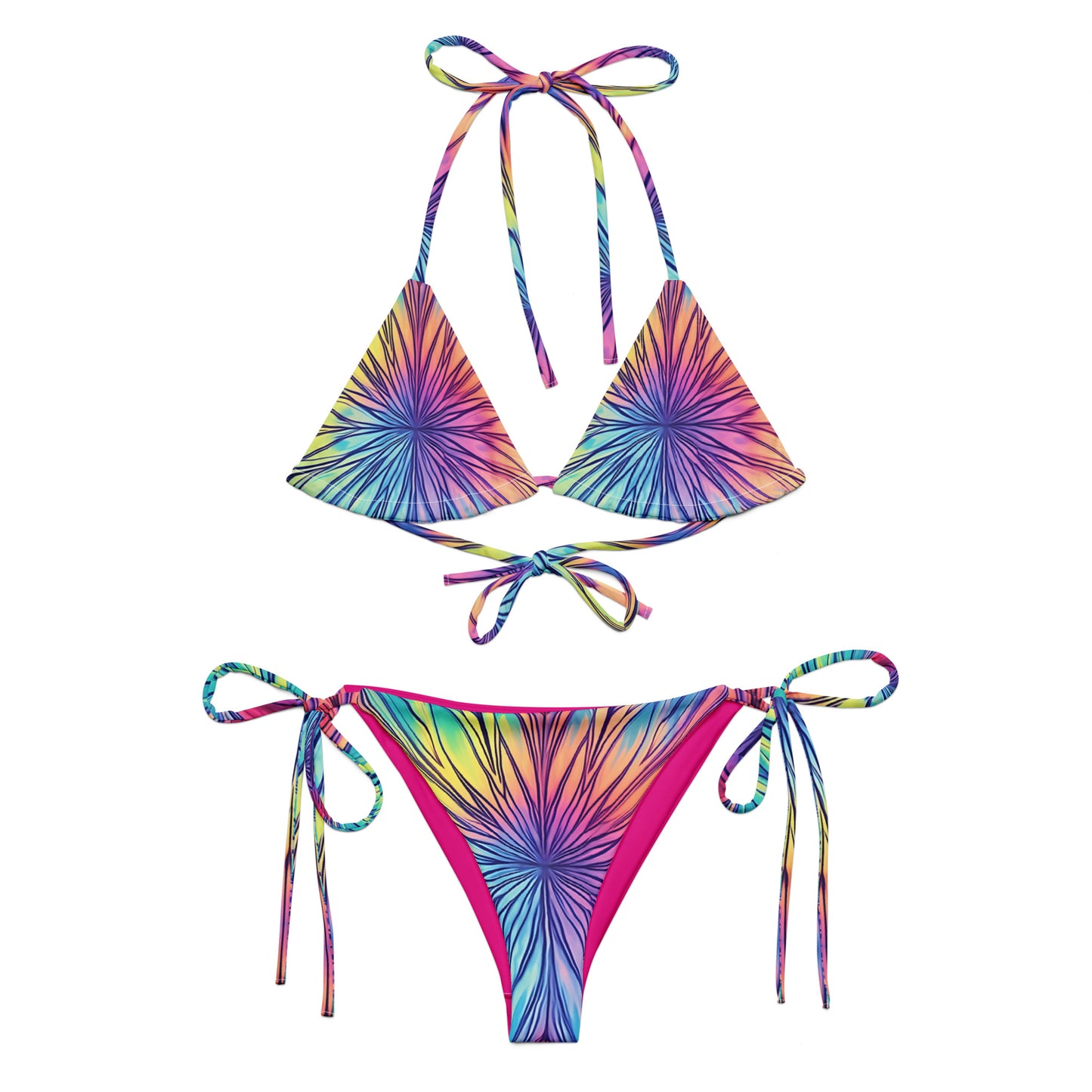 String bikini - Starburst with purple, blue, pink and yellow