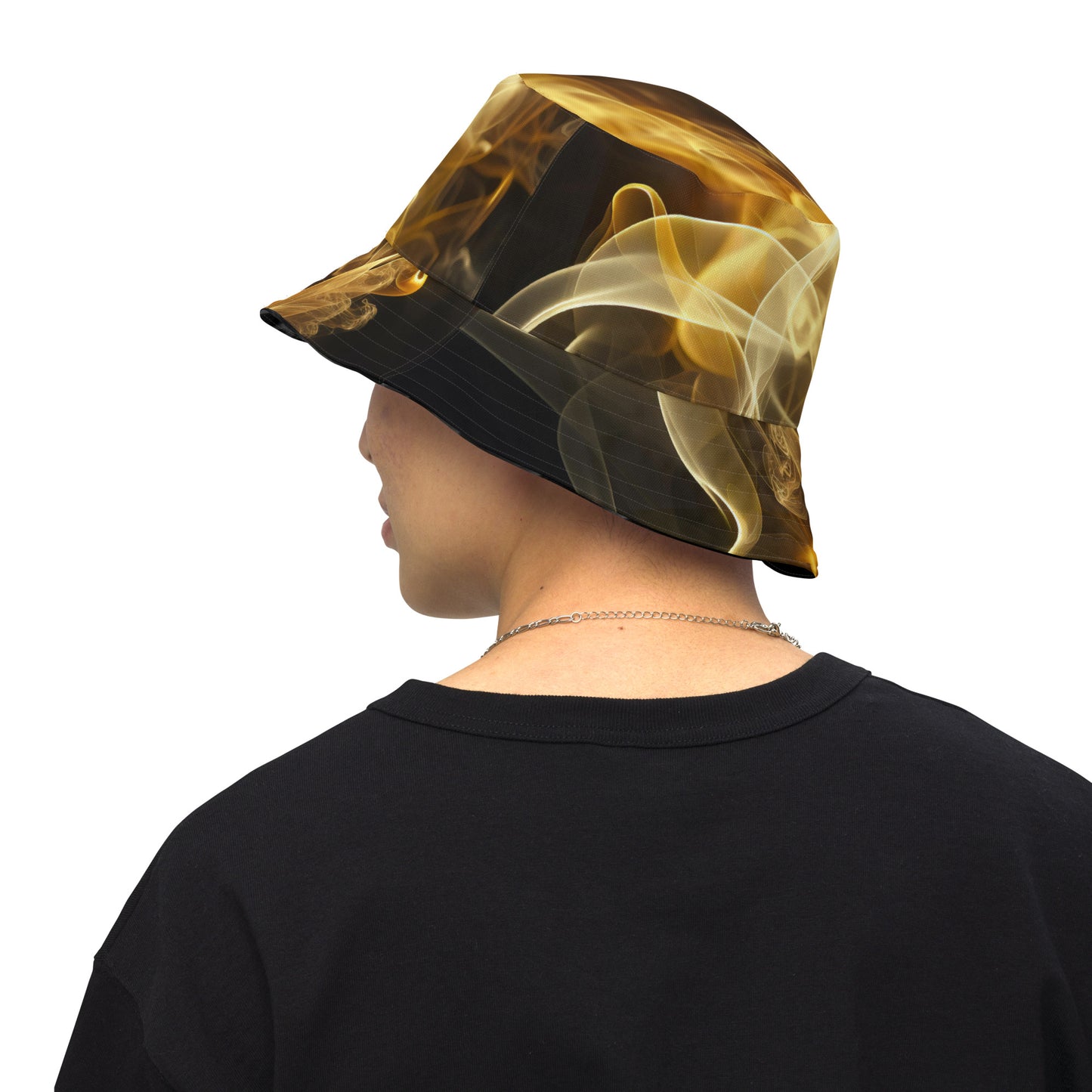 Reversible bucket hat - White Smoke and Gold Smoke