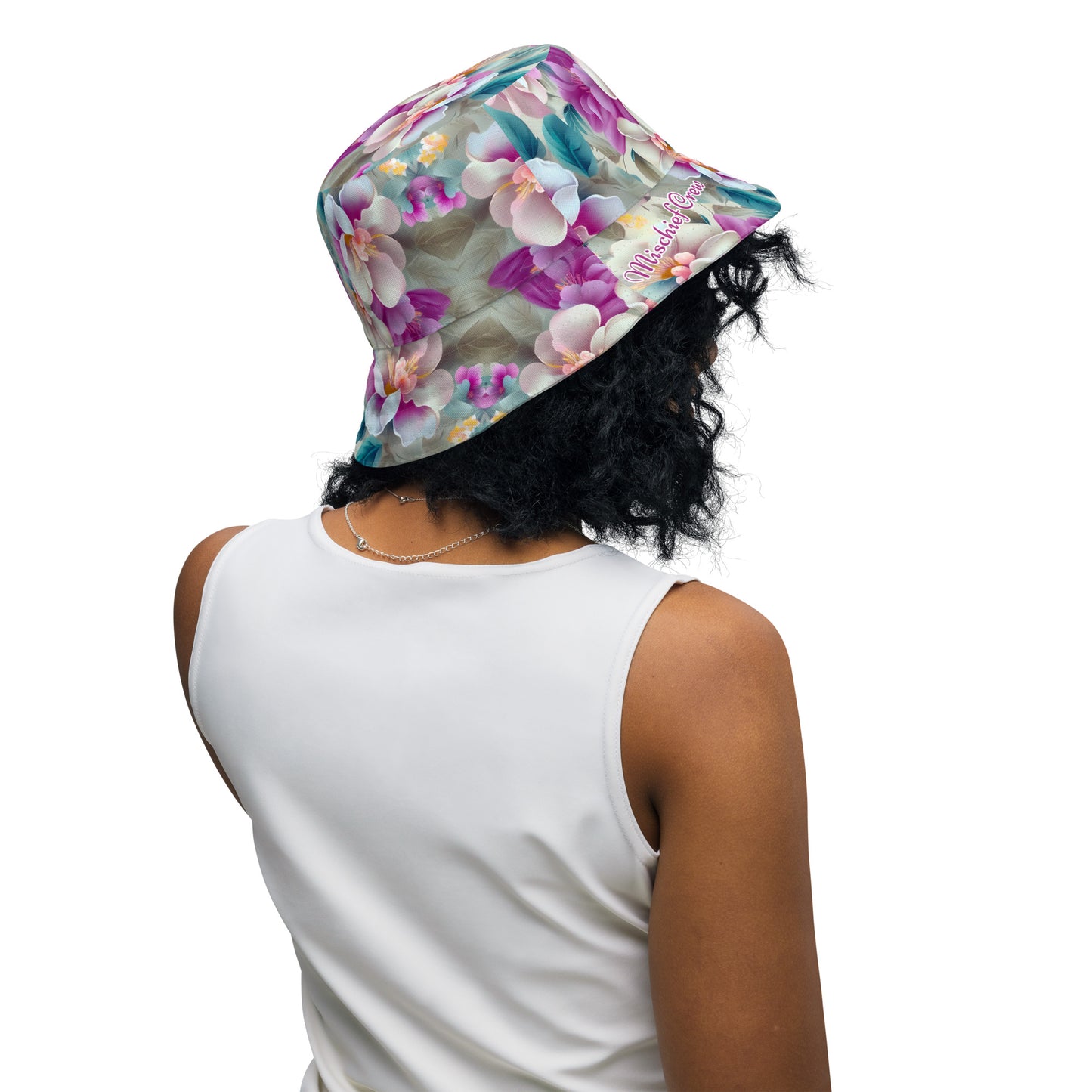 Reversible bucket hat - Spring Colorful Flowers