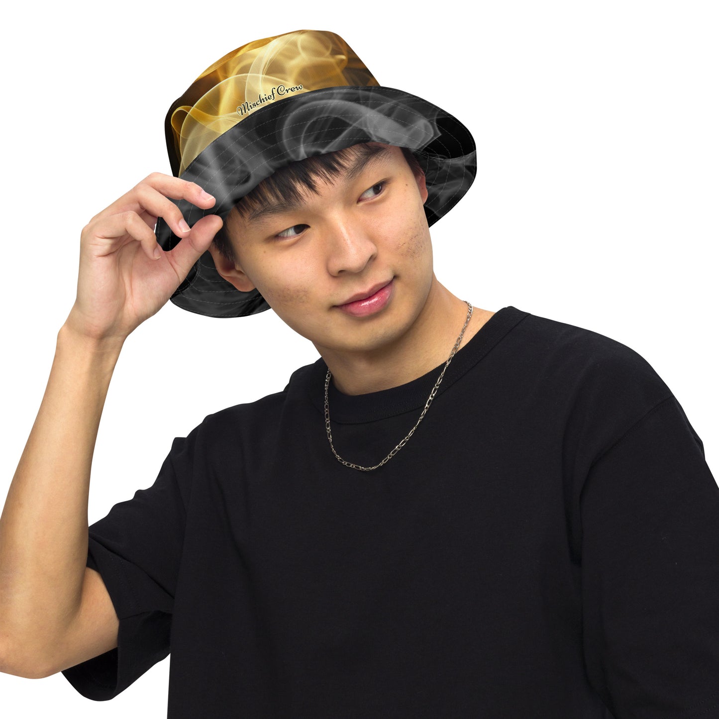 Reversible bucket hat - White Smoke and Gold Smoke