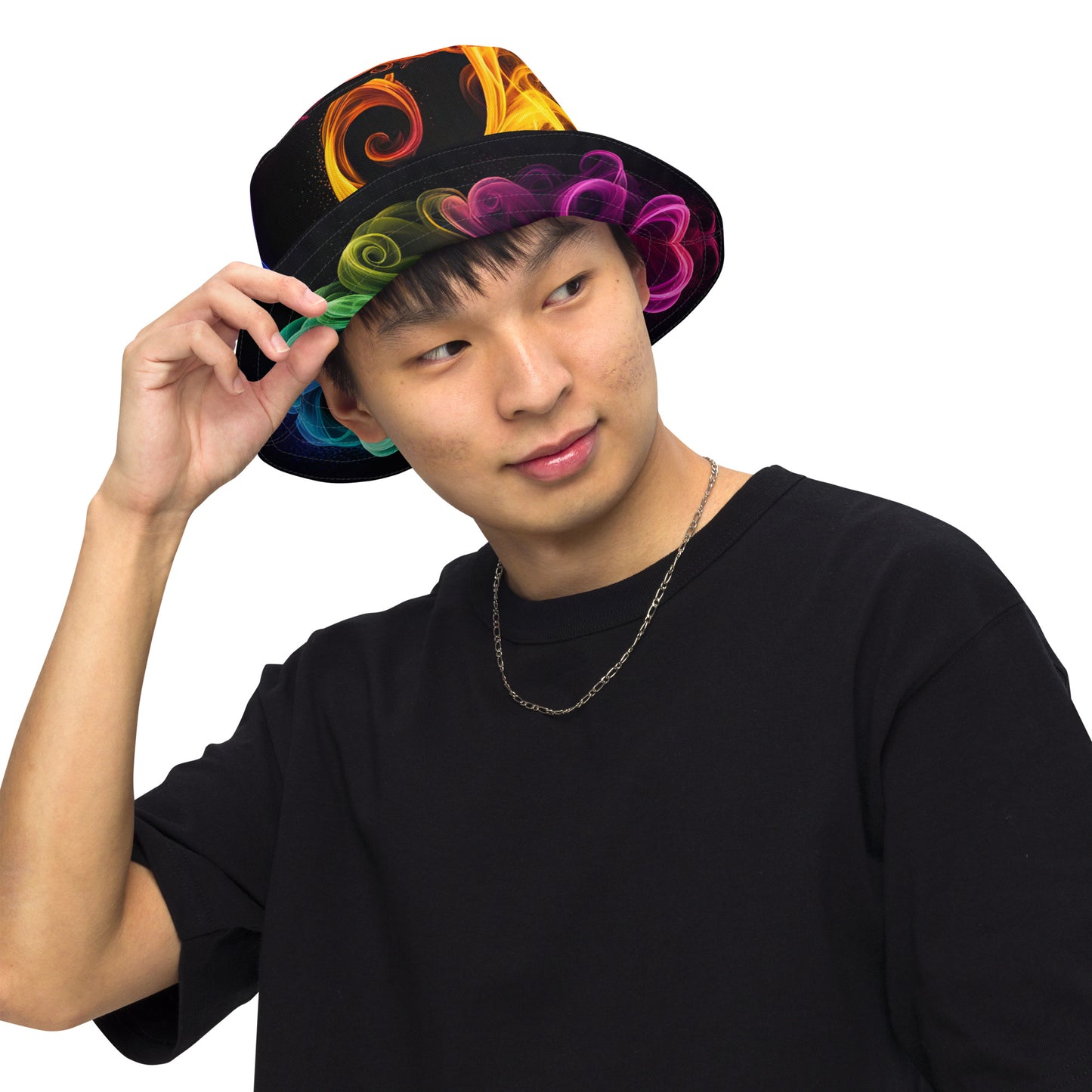 Reversible bucket hat - Rainbow Smoke