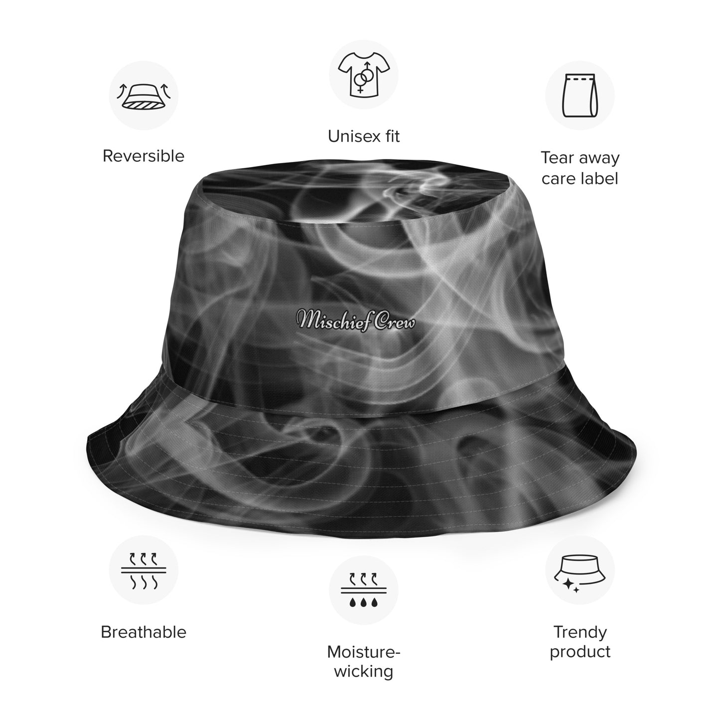 Reversible bucket hat - White Smoke and Gold Smoke