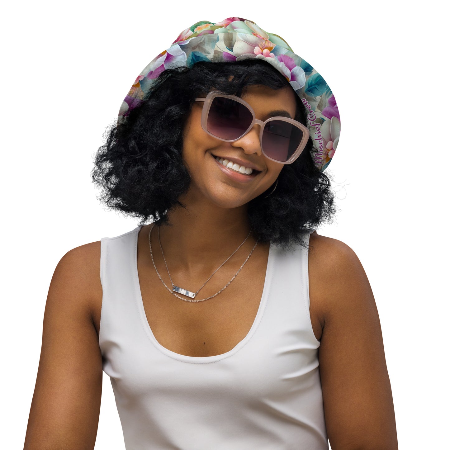 Reversible bucket hat - Spring Colorful Flowers