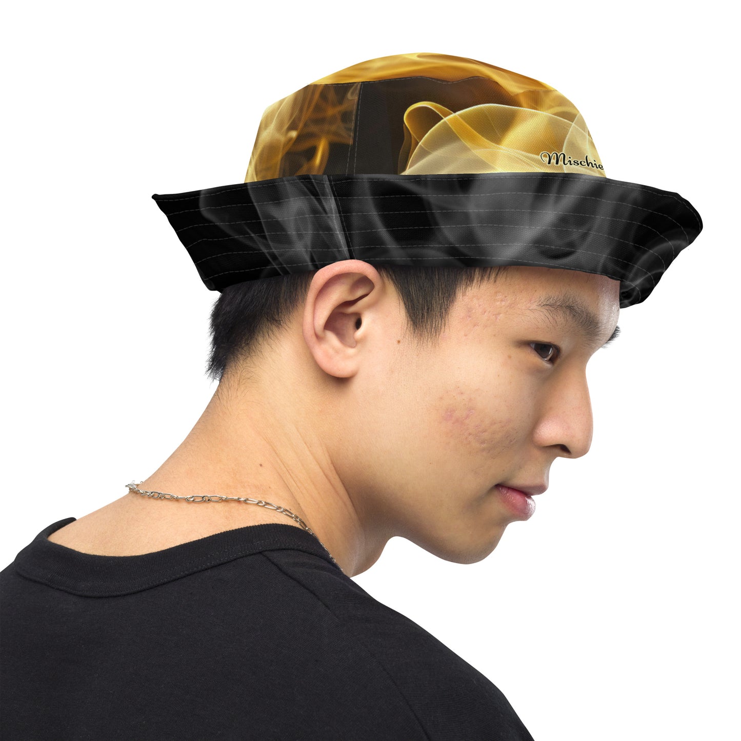 Reversible bucket hat - White Smoke and Gold Smoke