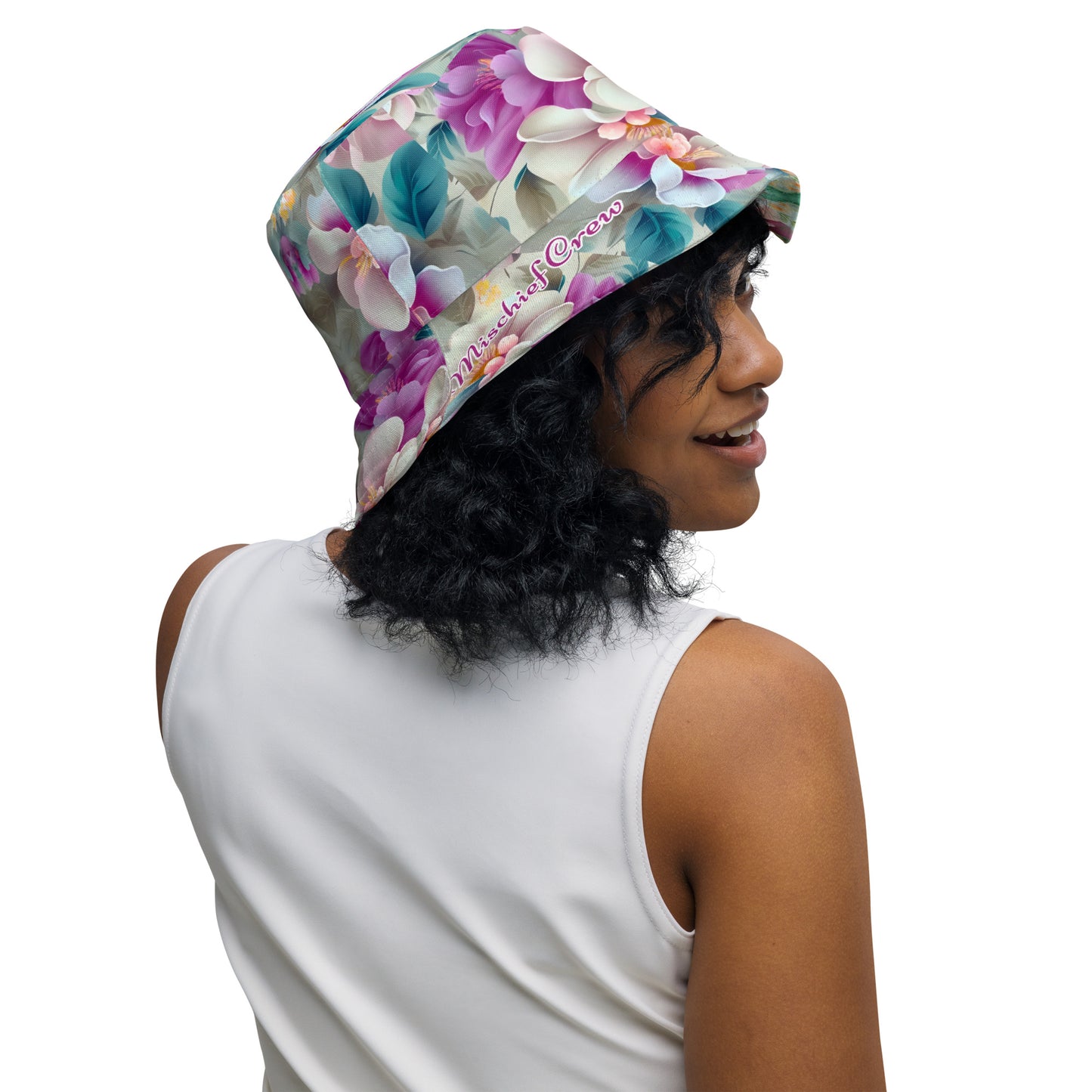 Reversible bucket hat - Spring Colorful Flowers