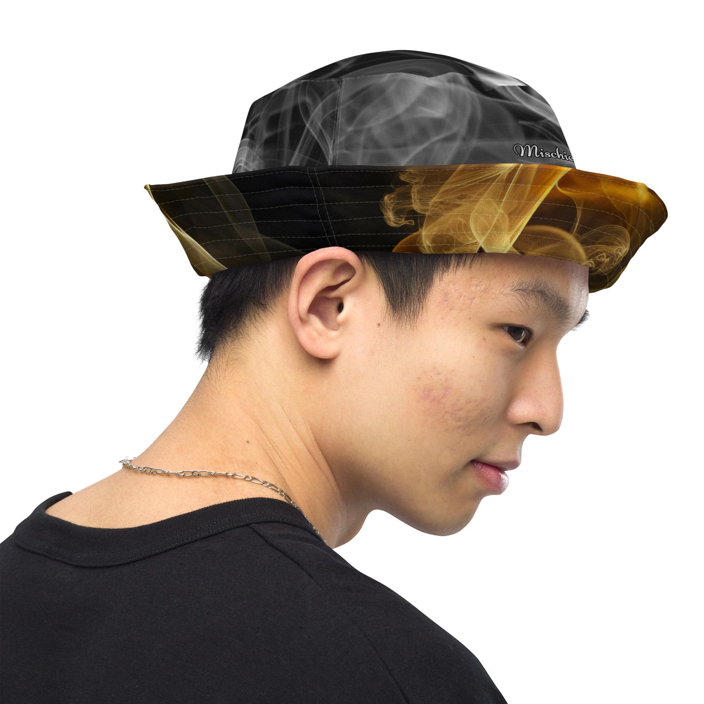 Reversible bucket hat - White Smoke and Gold Smoke