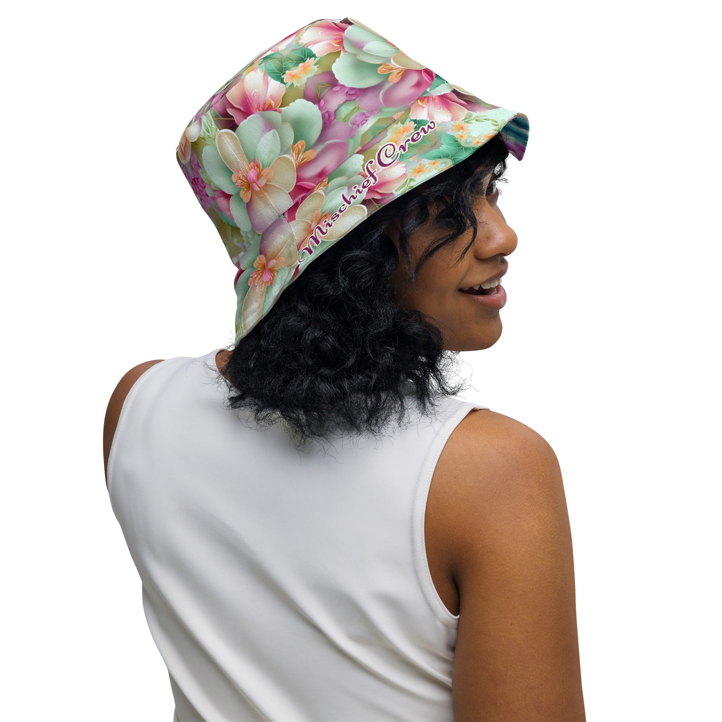 Reversible bucket hat - Spring Colorful Flowers