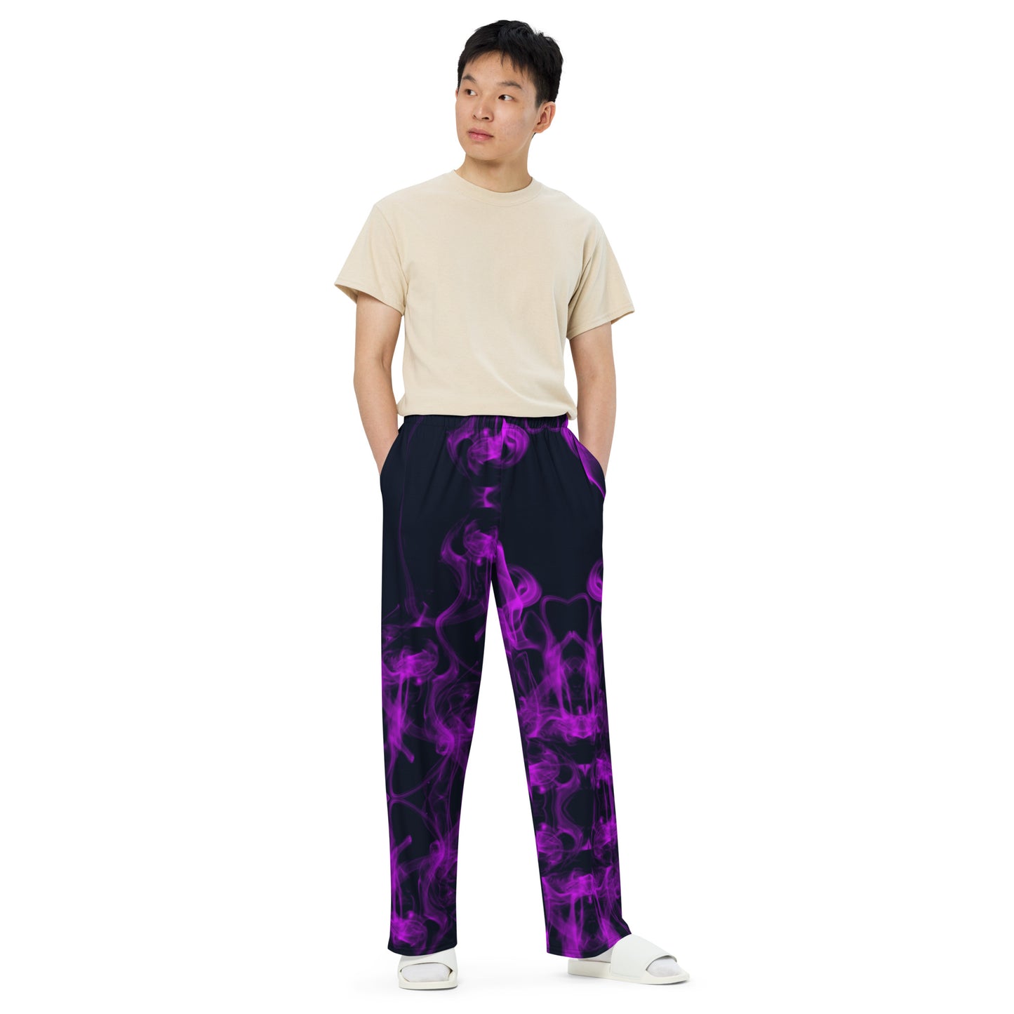 unisex wide-leg pants Light Purple Smoke