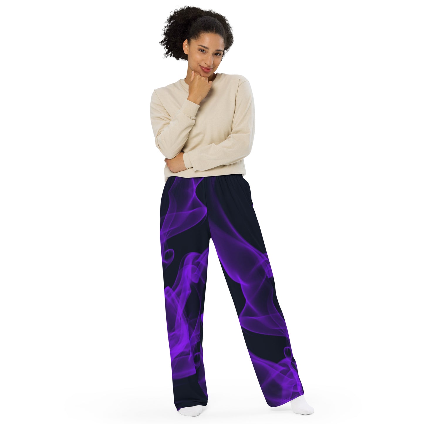 unisex wide-leg pants Dark Purple Smoke