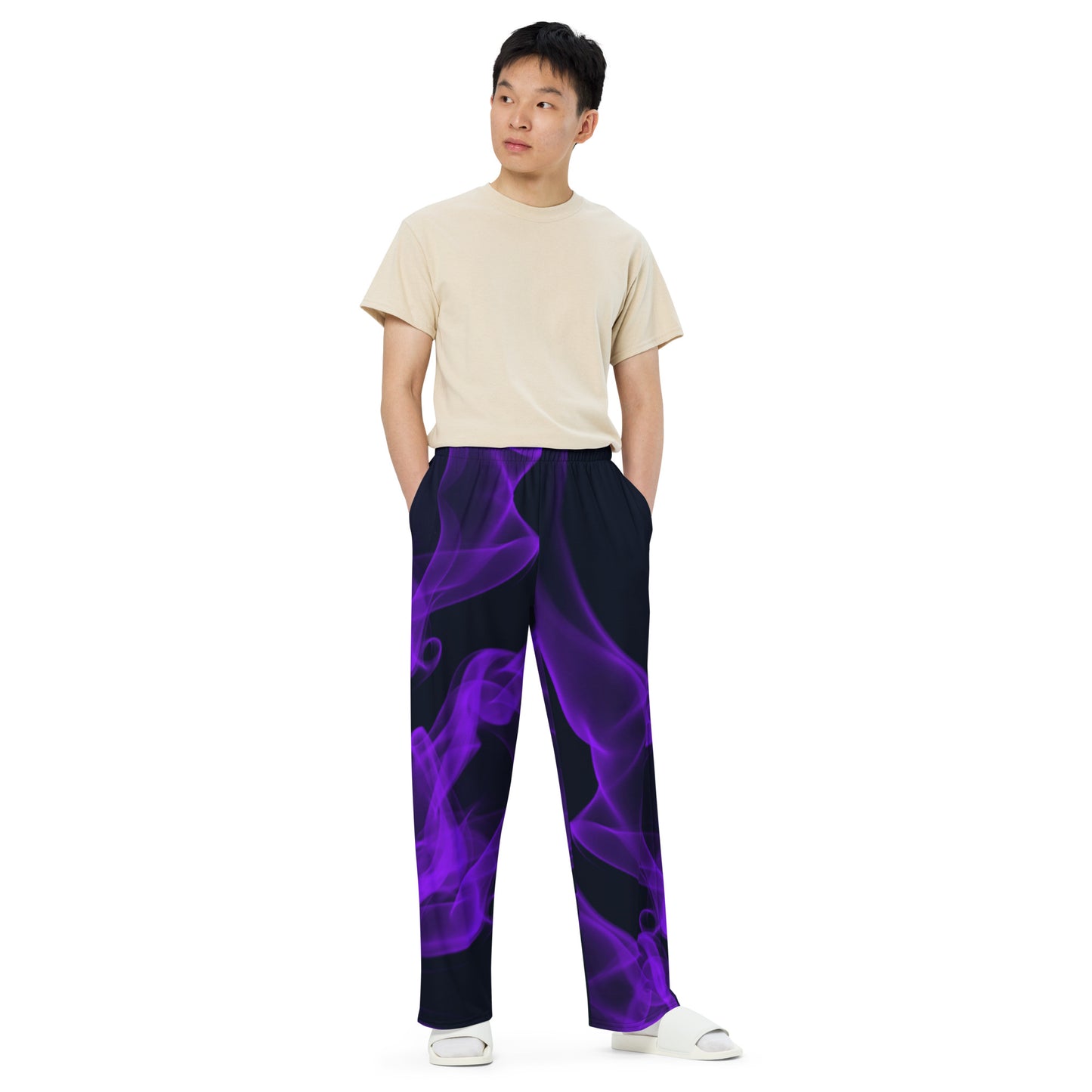 unisex wide-leg pants Dark Purple Smoke