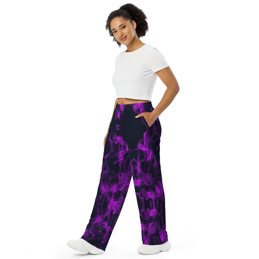 unisex wide-leg pants Light Purple Smoke