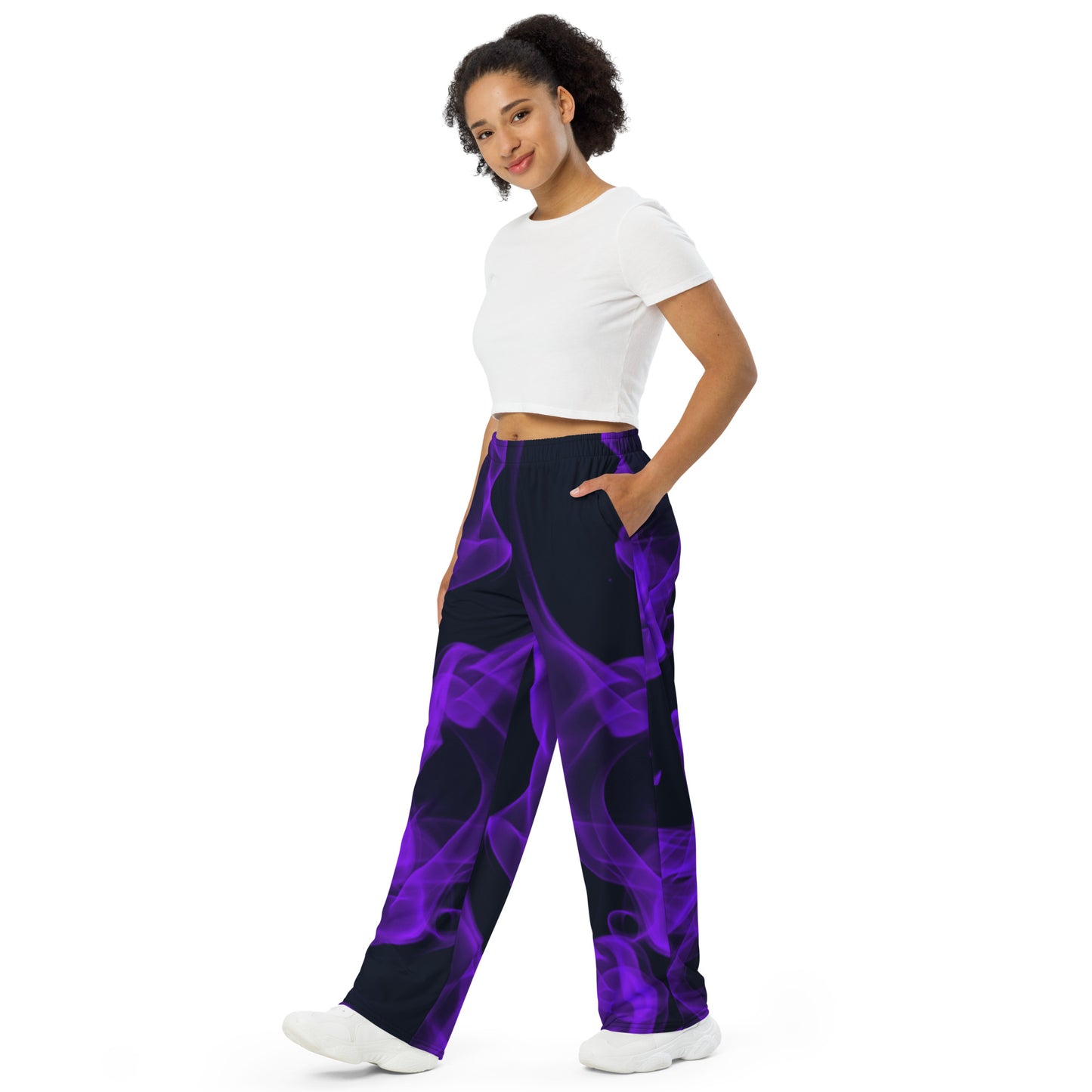 unisex wide-leg pants Dark Purple Smoke