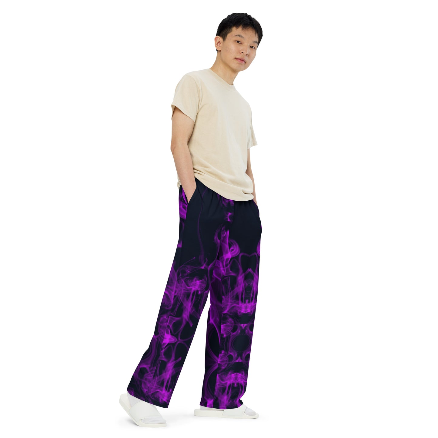 unisex wide-leg pants Light Purple Smoke