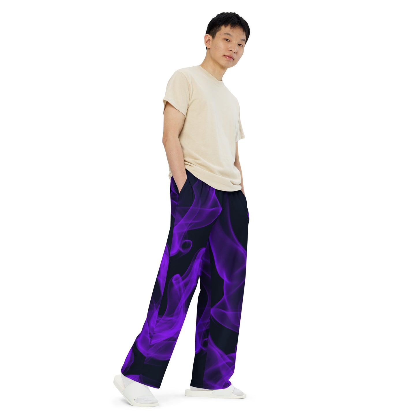 unisex wide-leg pants Dark Purple Smoke