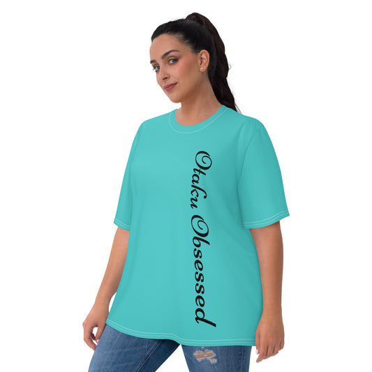 Women's T-shirt - Just a women who loves anime - Beautiful Maid with Dark Turquoise background