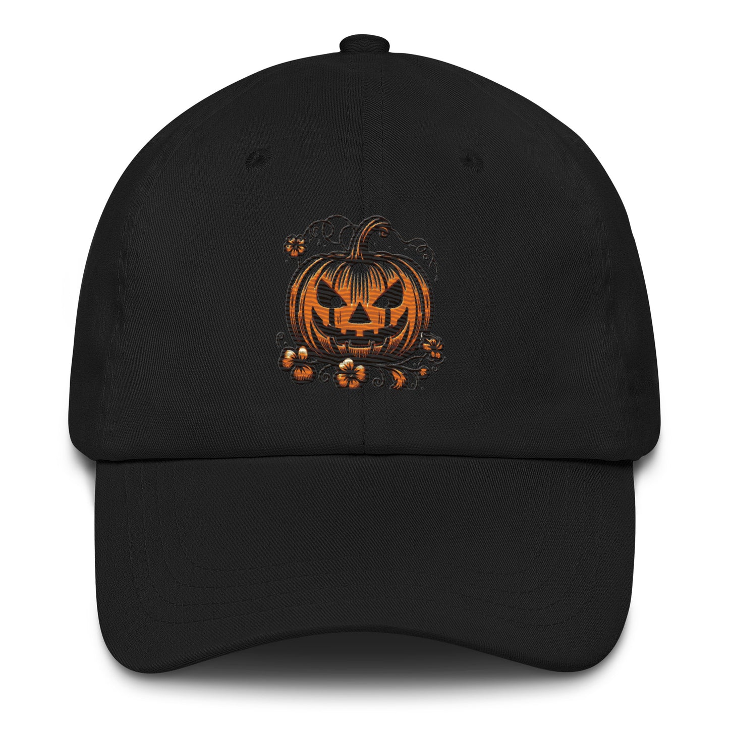 Jack-o-Lantern Dad Hat - Halloween Pumpkin Embroidered Cap