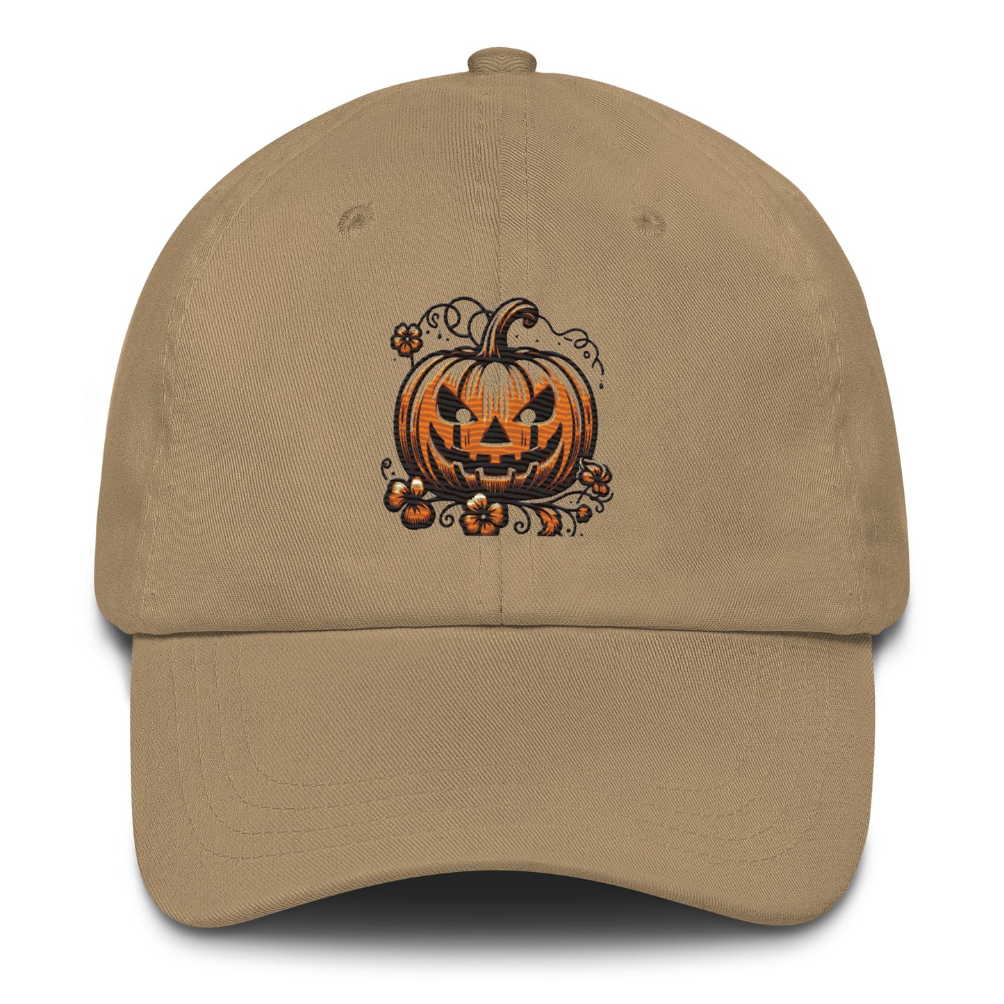 Jack-o-Lantern Dad Hat - Halloween Pumpkin Embroidered Cap