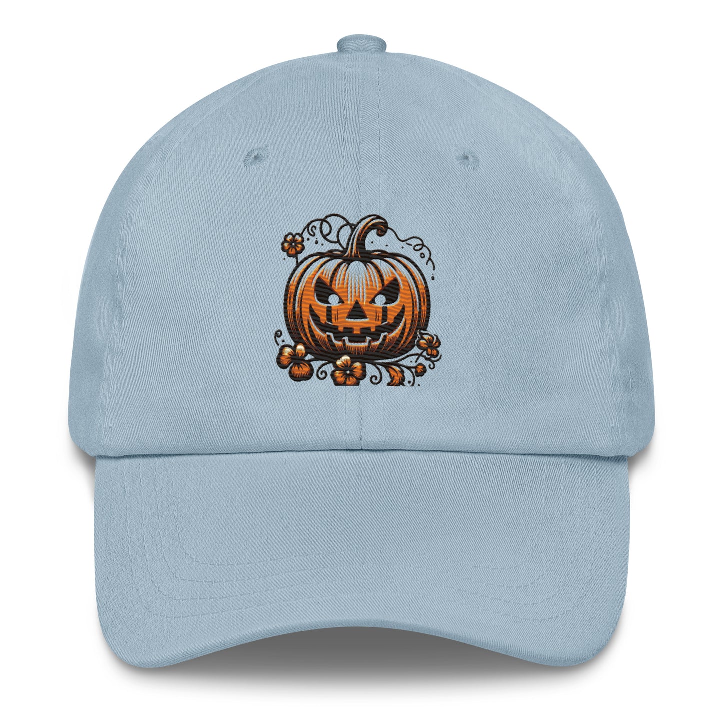 Jack-o-Lantern Dad Hat - Halloween Pumpkin Embroidered Cap