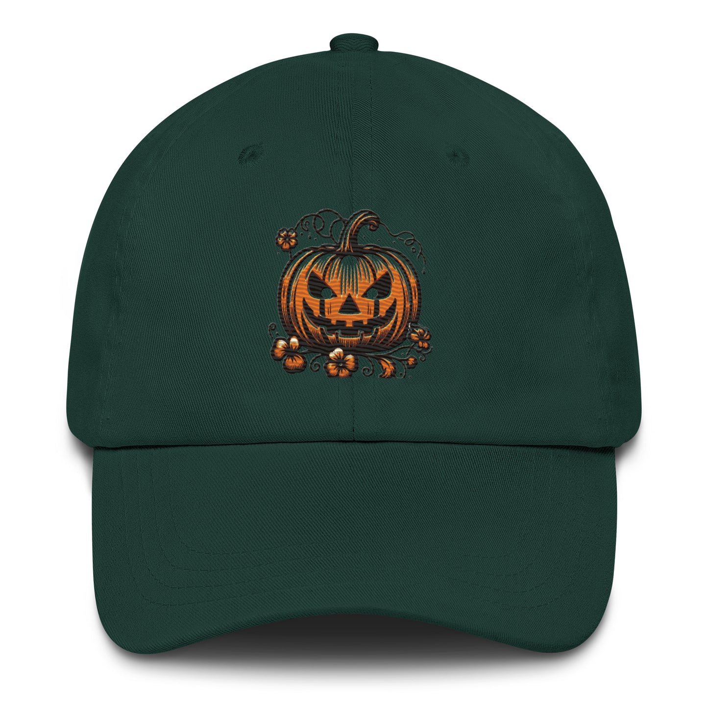 Jack-o-Lantern Dad Hat - Halloween Pumpkin Embroidered Cap