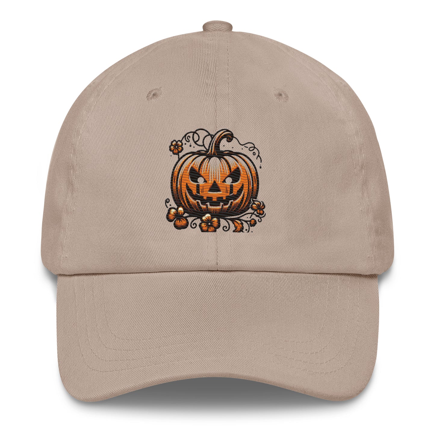 Jack-o-Lantern Dad Hat - Halloween Pumpkin Embroidered Cap