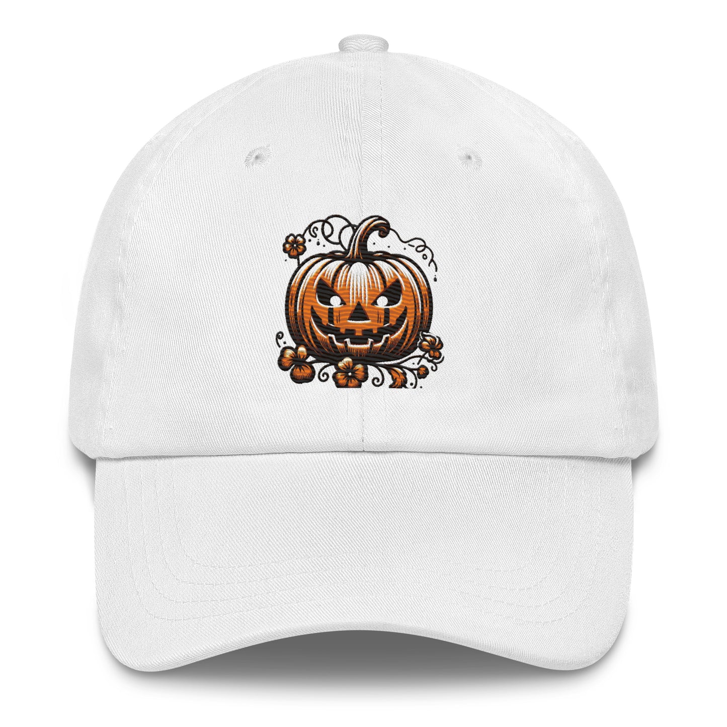 Jack-o-Lantern Dad Hat - Halloween Pumpkin Embroidered Cap