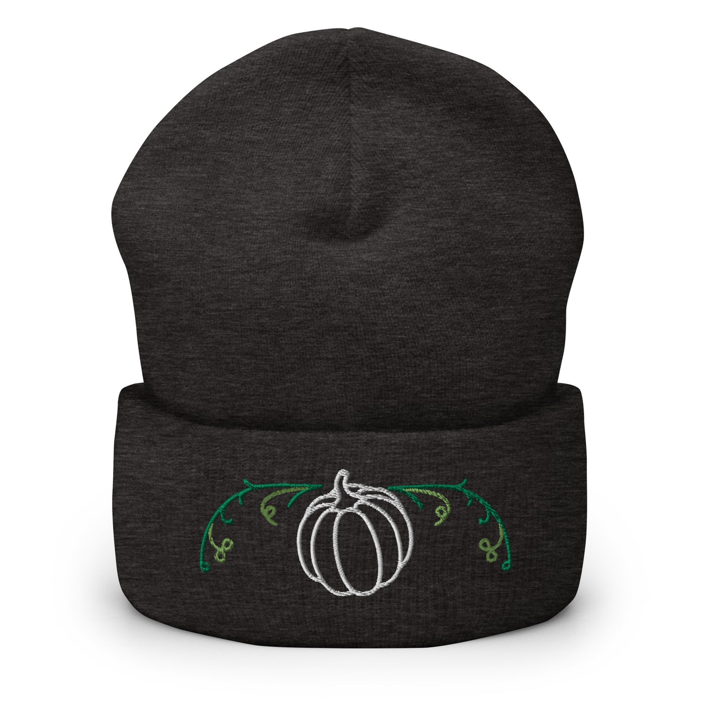 Embroidered Pumpkin Cuffed Beanie - Fall Fashion Accessories