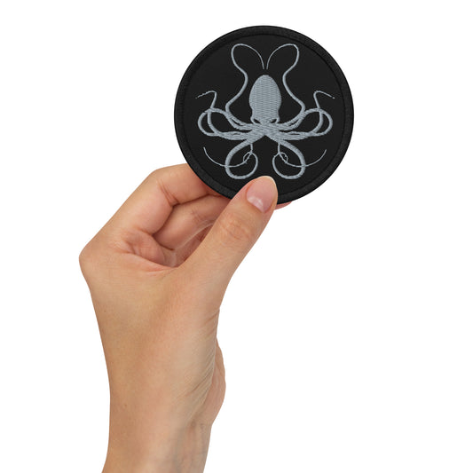 Embroidered Patch – Grey Octopus