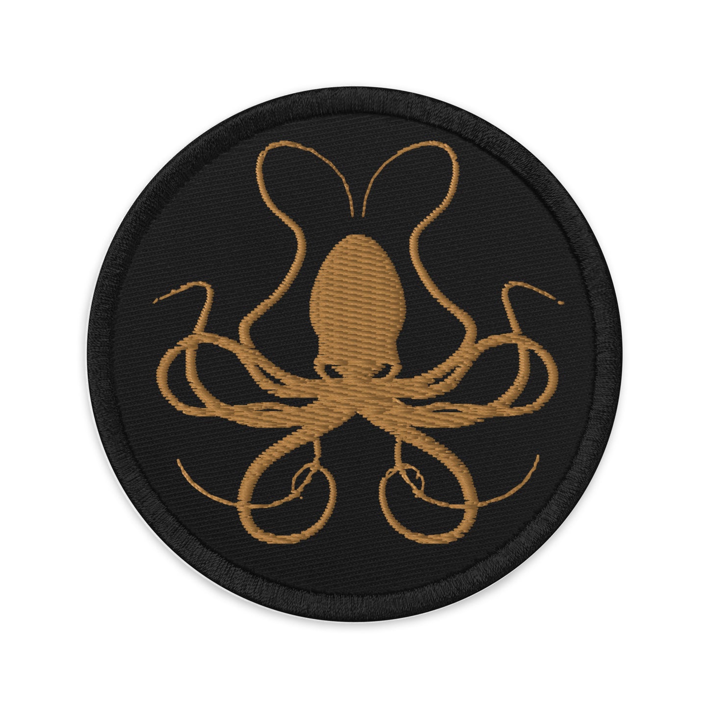 Embroidered Patch – Old Gold Octopus