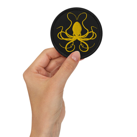 Embroidered Patch – Gold Octopus