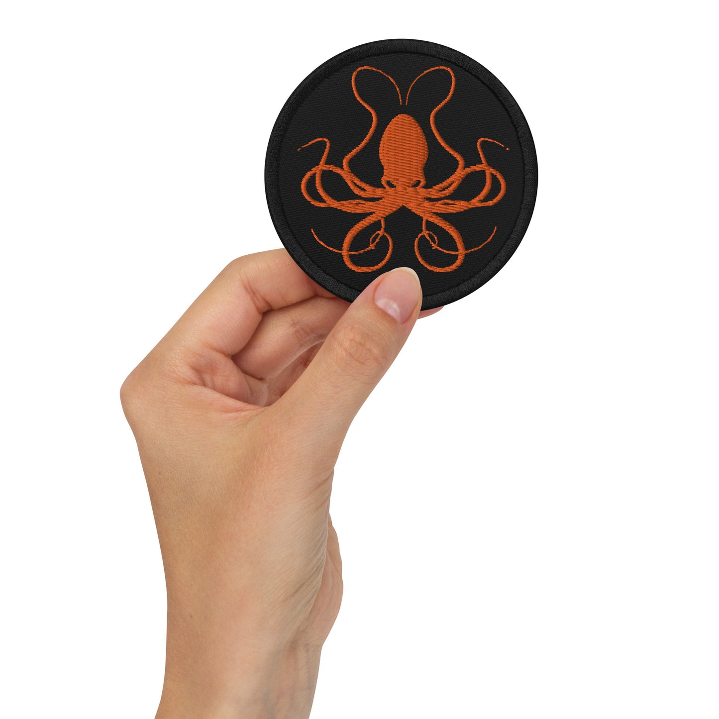 Embroidered Patch – Orange Octopus