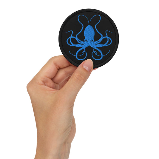 Embroidered Patch – Royal Blue Octopus