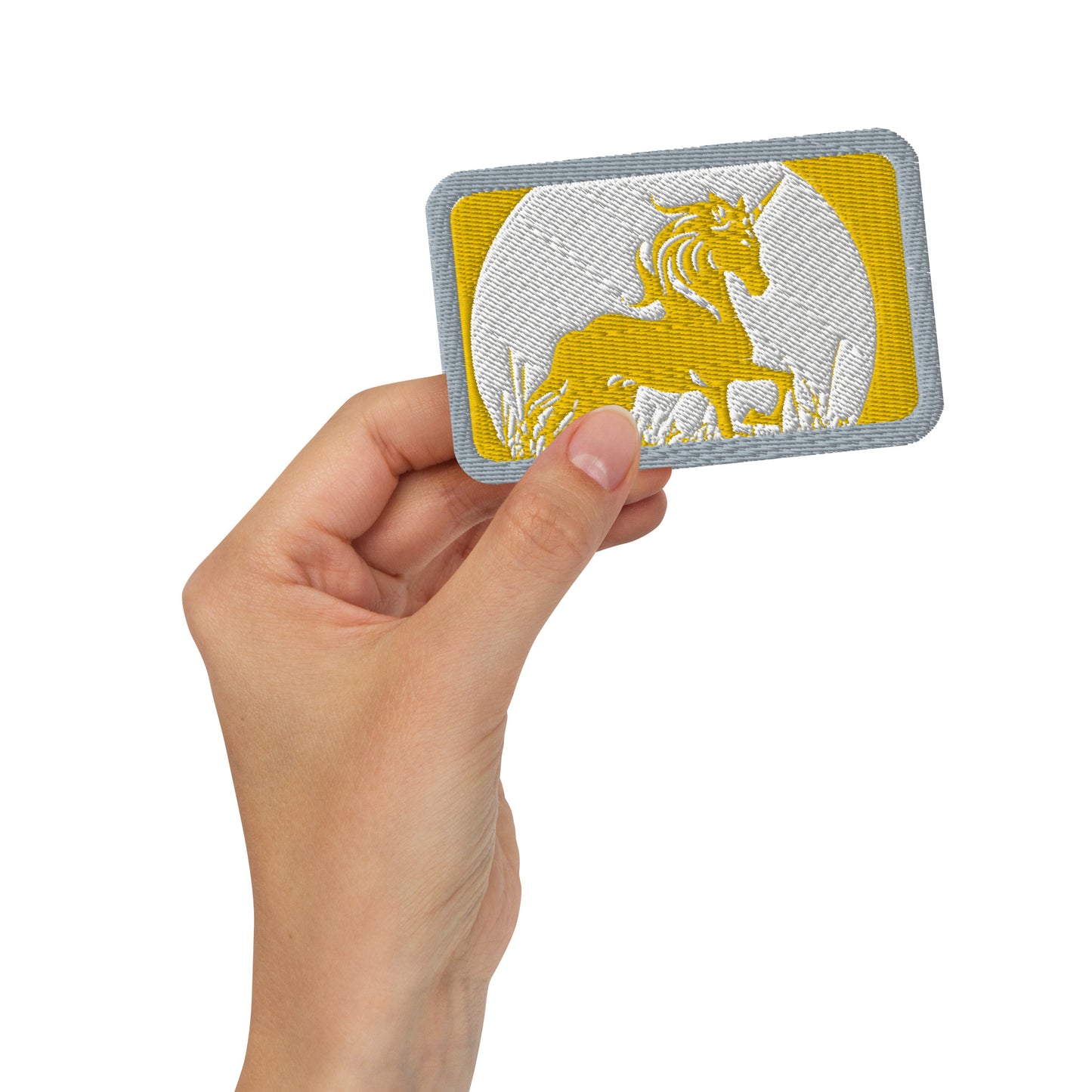 Embroidered Unicorn Patch - Yellow