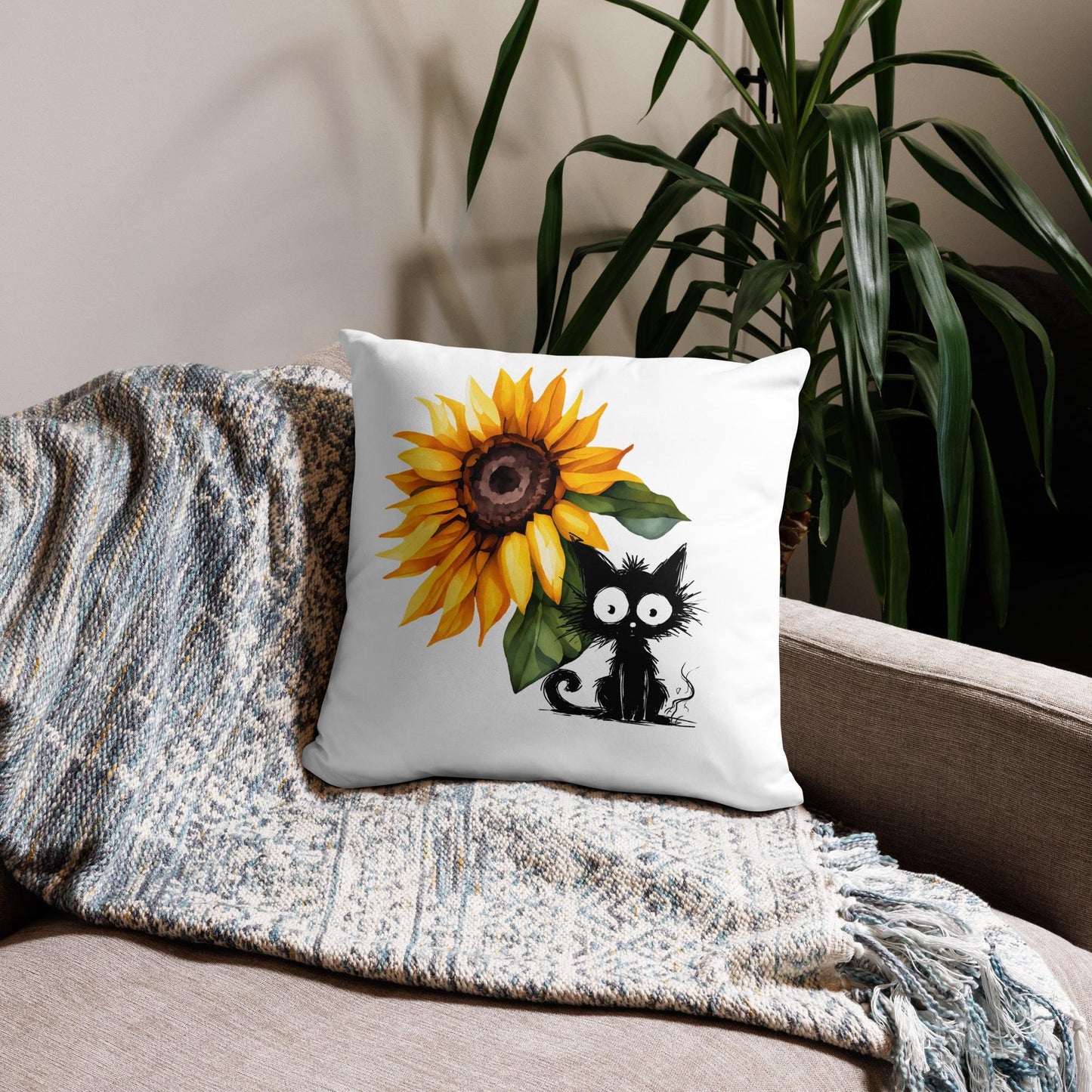 Basic Pillow - Sunflower Stress Kitty