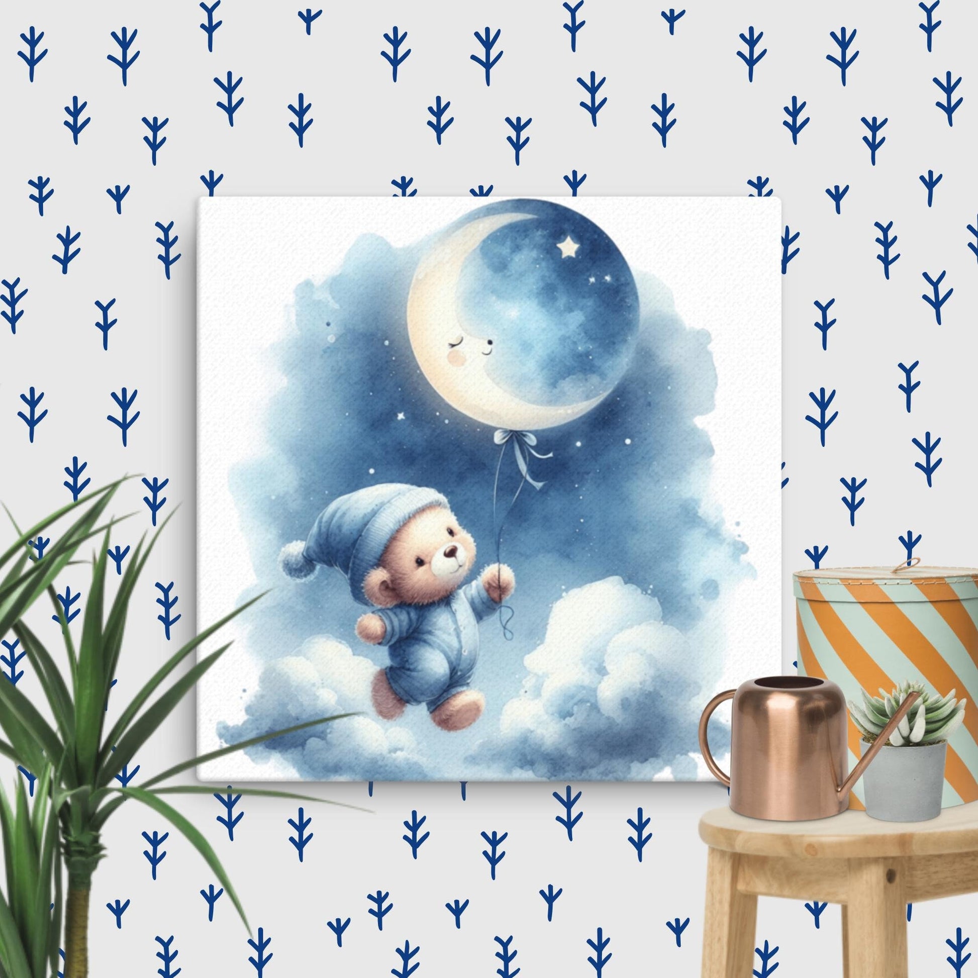 Canvas - Teddy with Moon Balloon