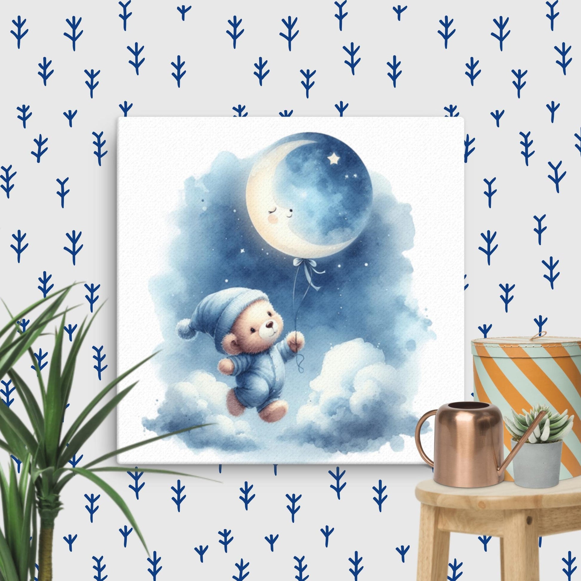 Canvas - Teddy with Moon Balloon