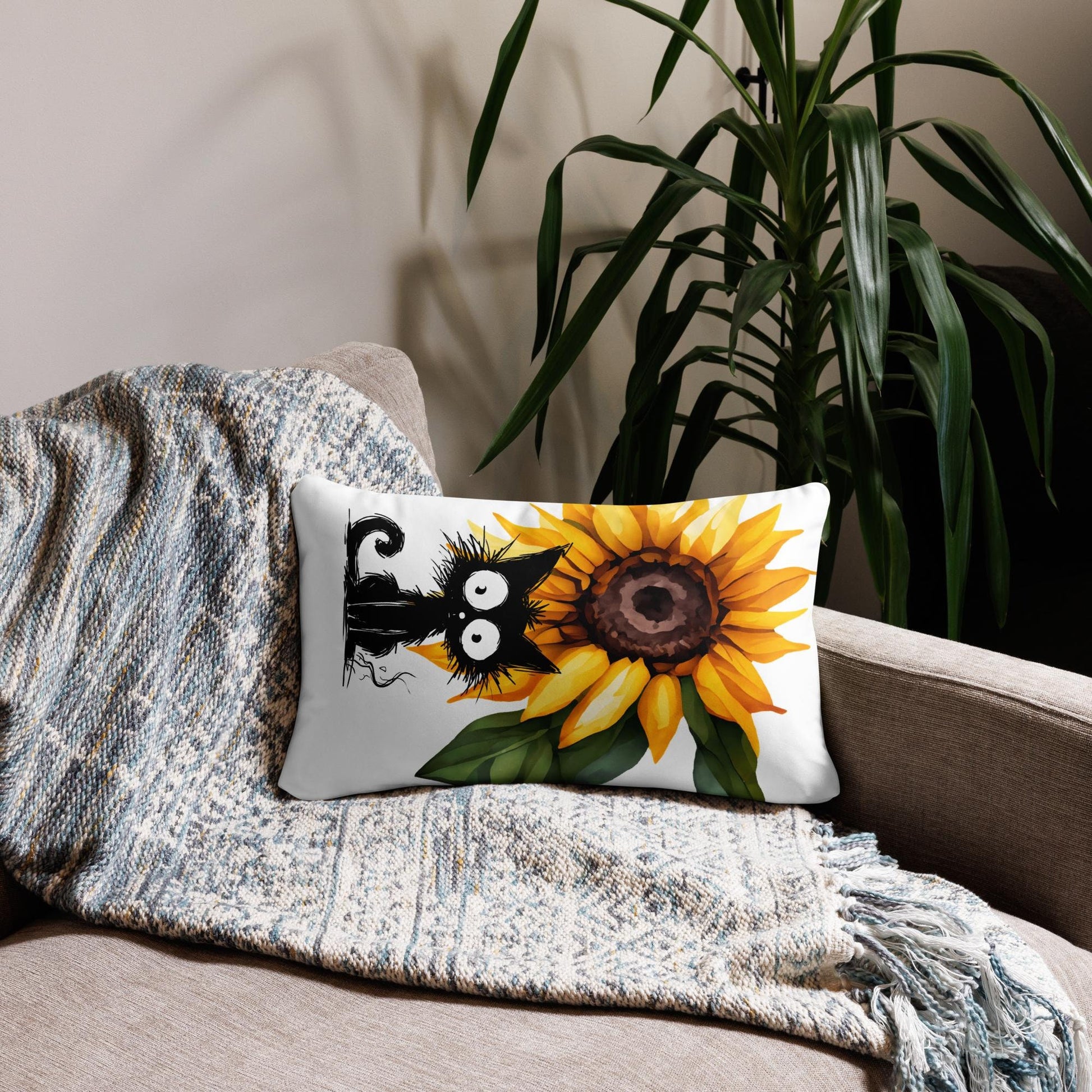 Basic Pillow - Sunflower Stress Kitty