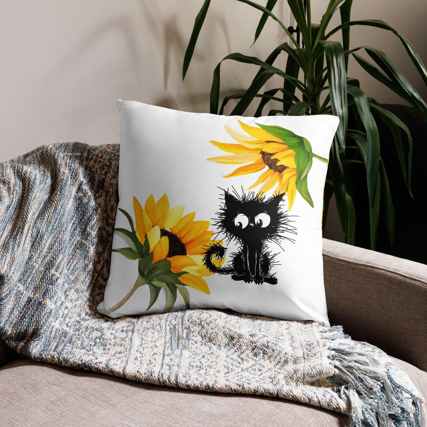 Basic Pillow - Sunflower Stress Kitty