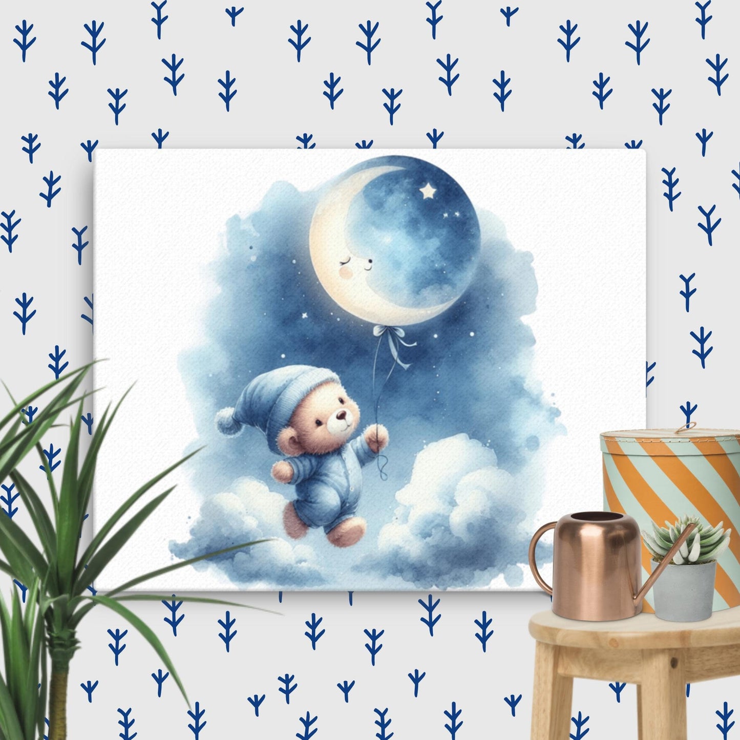 Canvas - Teddy with Moon Balloon