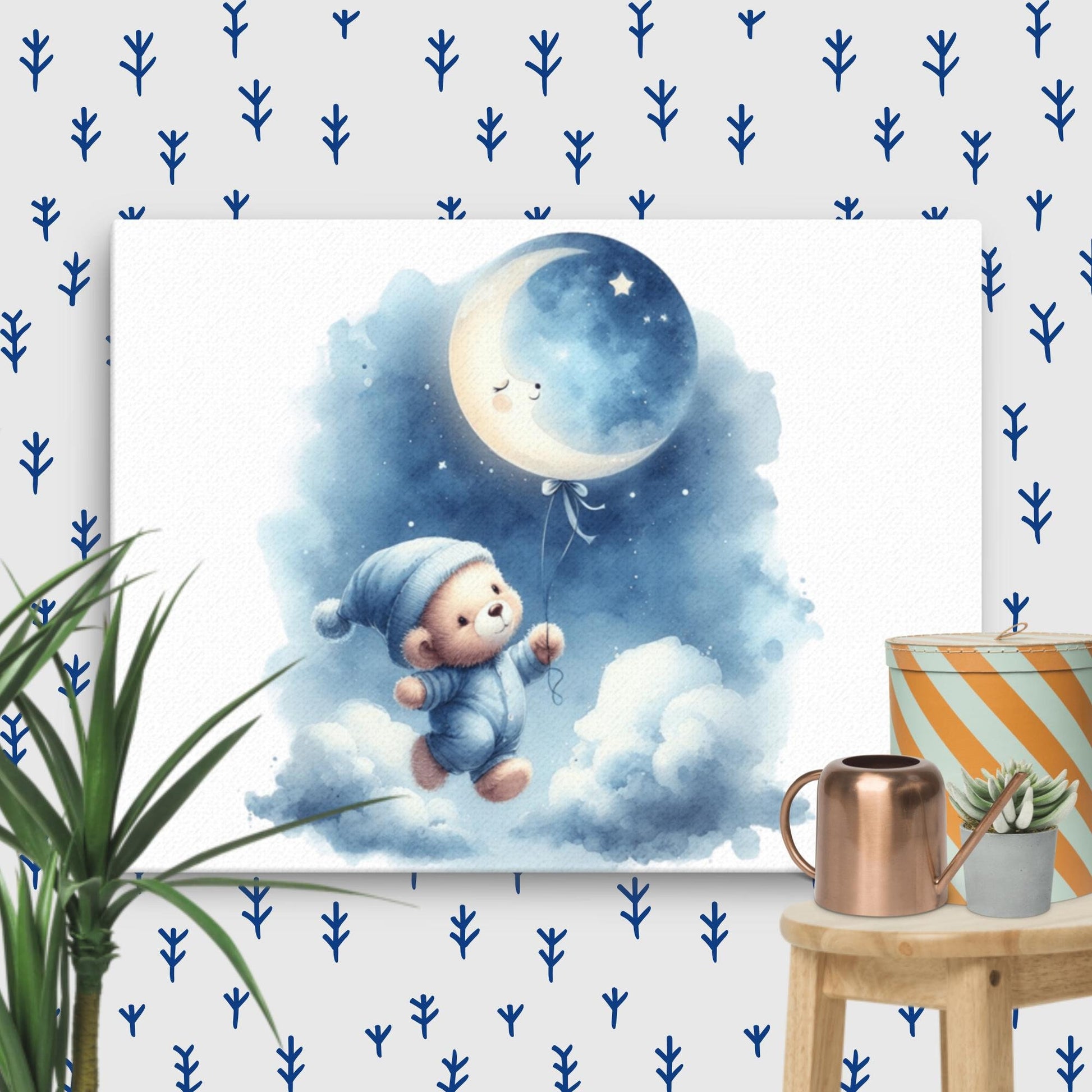 Canvas - Teddy with Moon Balloon